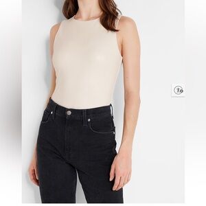 Express Body Contour Faux Leather High Neck Bodysuit